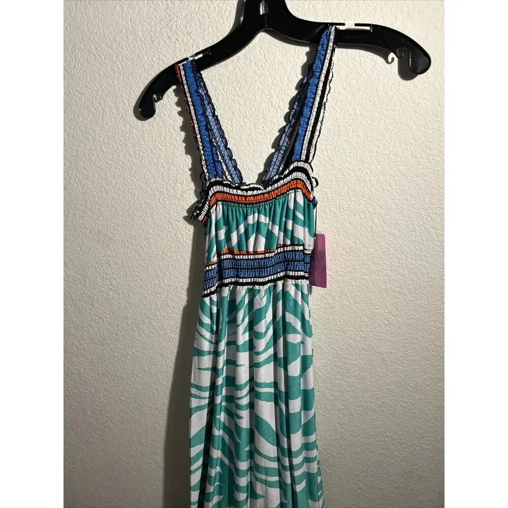 Women’s Ace Fashion Multi Color Summer Dress NWT XLarge Long - Picture 2 of 3